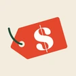 Where Money Goes Further logo: a red price tag